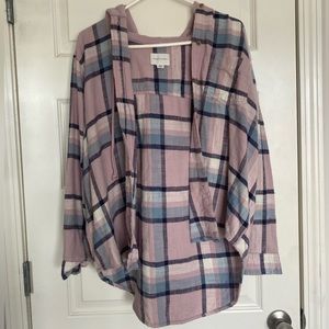 pink and blue flannel from american eagle